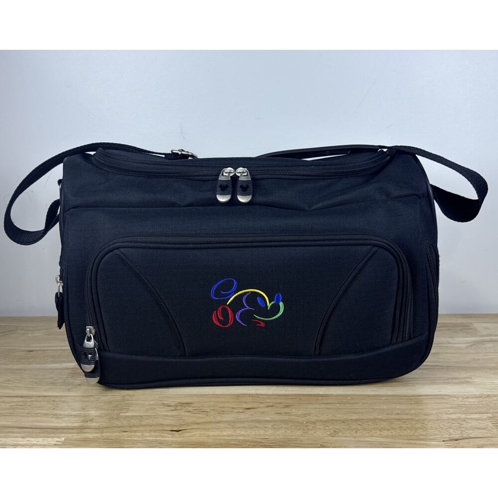 VTG Disney World Luggage Bag Carry On Mickey Mouse Small Black Duffel 16”
